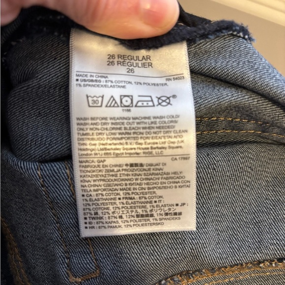 GAP Resolution True Skinny High Rise Dark Blue Jeans 26R EUC - Picture 7 of 8